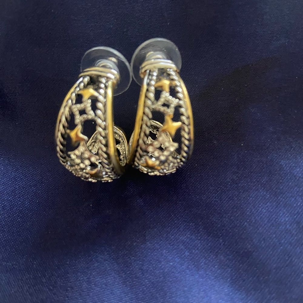 NEW Gold and Silver Earrings with crystal accents for a professional look!
